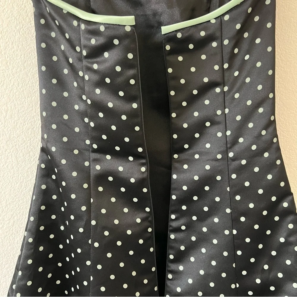 Vintage Jessica McClintock Gunne Sax Polka Dot Pin Up Party Dress Size 3/4